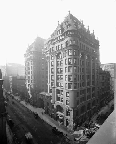 Naisten temppelin rakennus osoitteessa 102-116 South LaSalle Street, Chicago, Illinois, USA, noin 1905 (s/w-kuva). tekijältä Barnes and Crosby