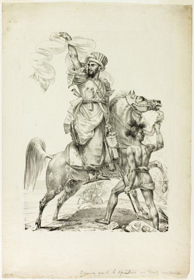 Mounted Mameluke Chieftain huutaa apua tekijältä Baron Antoine Jean Gros