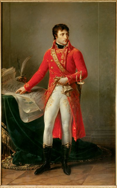 Täyspitkä muotokuva Napoleon Bonapartesta ensimmäisenä konsulina (1769-1821) Antoine Jean Grosin (1771-1835) maalaus. 1802. Pariisi, Kunnialegioonan museo tekijältä Baron Antoine Jean Gros