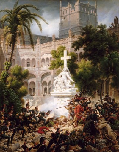 Hyökkäys Santa Engracian luostariin, 8. helmikuuta 1809 tekijältä Baron Lejeune Louis François
