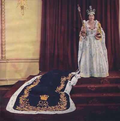 Kuningatar Elisabet II kruunausvaatteissa, 1953 tekijältä Baron Sterling Henry Nahum