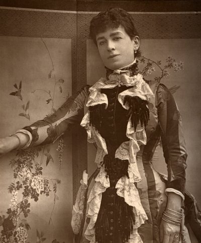 Brittinäyttelijä Lady Monckton elokuvassa Jim the Penman, 1886 tekijältä Barraud