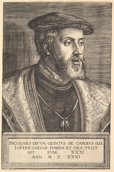Keisari Kaarle V, 1500-luku. tekijältä Barthel Beham