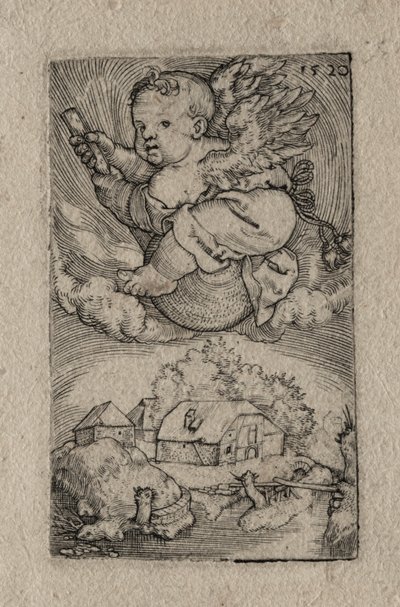 Nero ratsastaa pallon päällä, 1520. tekijältä Barthel Beham