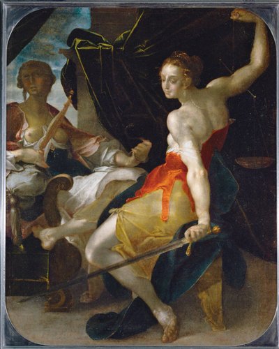 Oikeudenmukaisuuden allegoria ... tekijältä Bartholomaeus Spranger