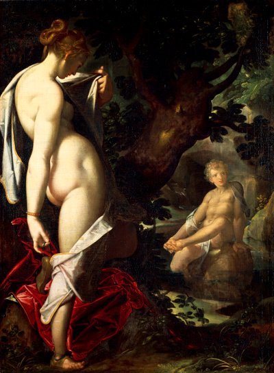 Hermaphroditus ja Salamace, Bartholomaeus Spranger (1546-1611) tekijältä Bartholomaeus Spranger