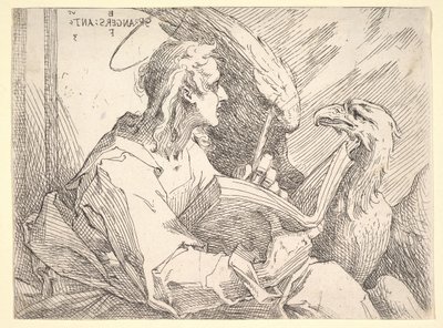 Pyhä Johannes evankelista, n. 1596. tekijältä Bartholomaeus Spranger