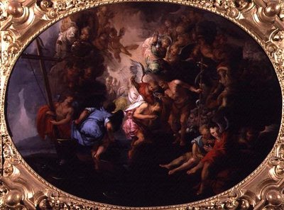 Kristuksen kaste (öljy kankaalle) tekijältä Bartholomaeus Spranger