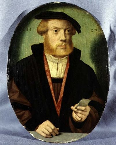 Muotokuva nuoresta miehestä, jolla on turkisvuorattu viitta tekijältä Bartholomaeus the Elder Bruyn