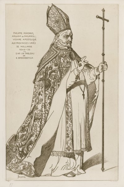 Philippe Rovenius, Philipopolin arkkipiispa, apostolinen kirkkoherra, Hollannin yhdistyneisiin provinsseihin, 1648-55. B Breenberghin maalauksen jälkeen tekijältä Bartholomeus Breenbergh