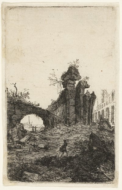 Colosseumin rauniot, levy 10 Rooman raunioista tekijältä Bartholomeus Breenbergh
