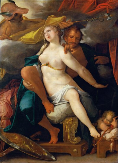 Venusta ja Marsia varoittaa Merkurius tekijältä Bartholomeus Spranger