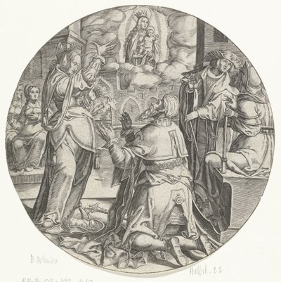 Maria lapsen kanssa ilmestyy keisari Augustukselle tekijältä Bartholomeus Willemsz. Dolendo