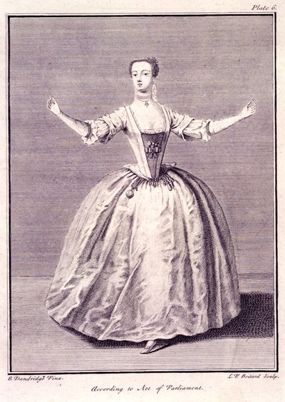 Menuetin tanssiminen teoksesta "The Rudiments of Genteel Behaviour" tekijältä Bartholomew Dandridge