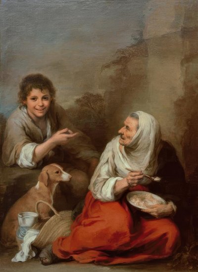 Alte Frau, von einem Buben verspottet tekijältä Bartolomé Esteban Murillo