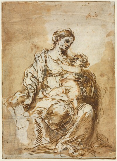 Madonna Nursing the Christ Child, n. 1670. tekijältä Bartolomé Esteban Murillo