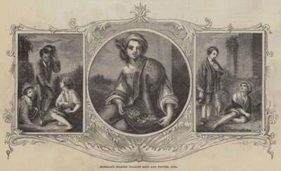 Murillon espanjalaiset talonpojat ja kukkatyttö tekijältä Bartolomé Esteban Murillo