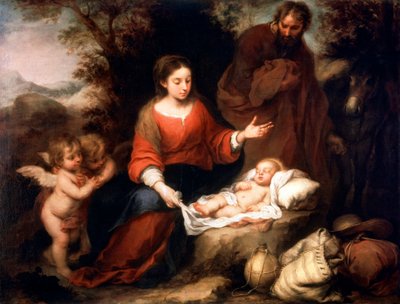 Lepää lennossa Egyptiin, c1665 tekijältä Bartolomé Esteban Murillo