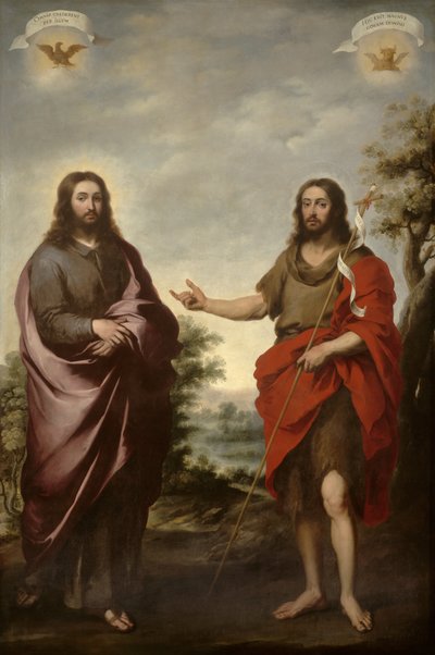 Pyhä Johannes Kastaja osoittaa Kristukseen, noin 1655 tekijältä Bartolomé Esteban Murillo