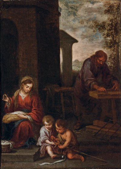 Pyhä perhe lapsen kanssa Pyhä Johannes Kastaja, 1660-70 tekijältä Bartolomé Esteban Murillo