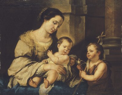 Neitsyt ja lapsi pikkulapsen Pyhän Johannes Kastajan kanssa tekijältä Bartolomé Esteban Murillo