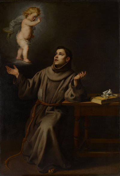 Pyhän Antoniuksen Padovalaisen visio, 1652. tekijältä Bartolomé Esteban Murillo