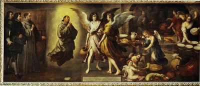 La cuisine des Anges - enkelien keittiö. Yksi ... tekijältä Bartolome Esteban (school of) Murillo