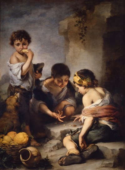 Pojat pelaamassa noppapeliä tekijältä Bartolomé Esteban Murillo