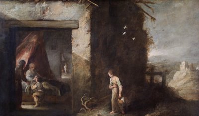 Isaac Blessing Jacob (öljy kankaalle) tekijältä Bartolomé Esteban Murillo