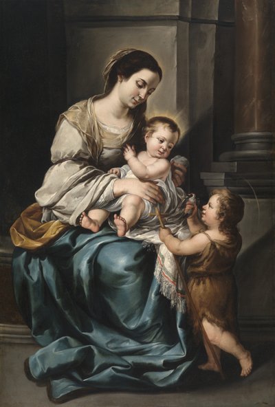 La Serrana tai Madonna ja lapsi vauvan Pyhän Johanneksen kanssa (öljy kankaalle) tekijältä Bartolomé Esteban Murillo