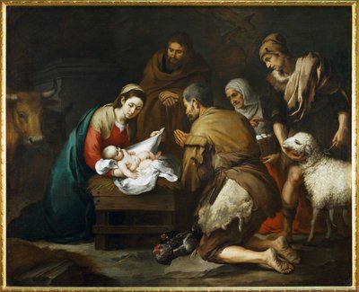 Paimenten palvonta ... (maalaus kankaalle) tekijältä Bartolomé Esteban Murillo