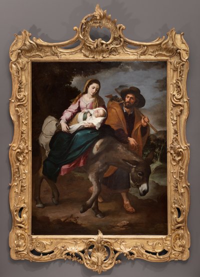 Lento Egyptiin, n. 1647-1650 (öljy kankaalle) tekijältä Bartolomé Esteban Murillo