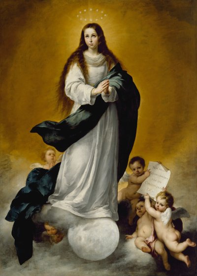 Tahrattoman sikiämisen Neitsyt Maria tekijältä Bartolomé Esteban Murillo