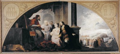 Santa Maria Maggioren (Santa Maria Maggioren basilika) perusta. Patrisia Johannes ja hänen vaimonsa paljastivat unelmansa Rooman paavi Liberelle (Liberius) (paavi 352-366) kahden kirkon seurassa. Bartolome Esteban Murillon (1617-1682) maalaus tekijältä Bartolomé Esteban Murillo