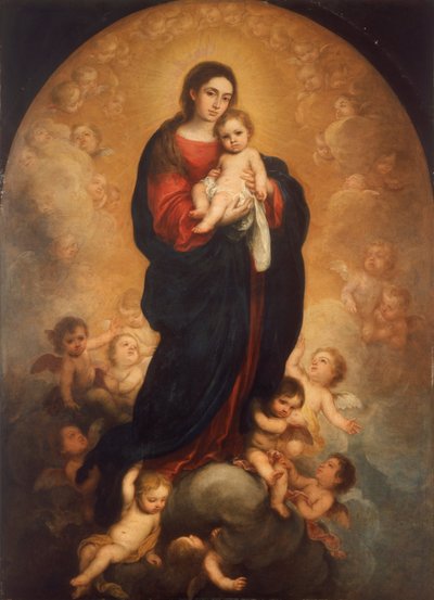 Neitsyt ja lapsi kirkkaudessa tekijältä Bartolomé Esteban Murillo