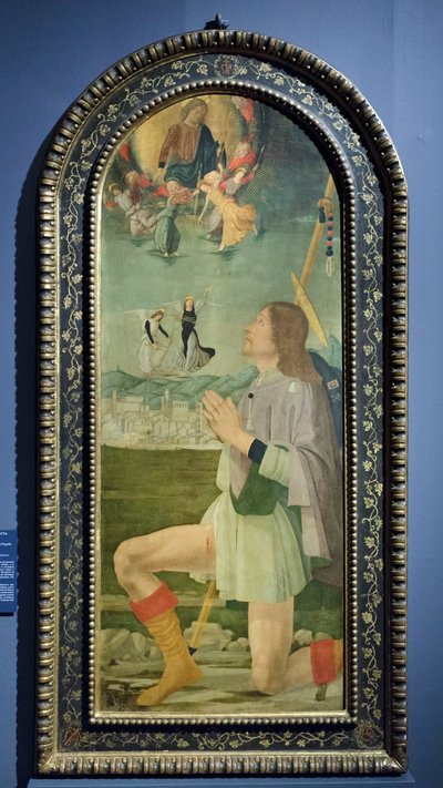 Pyhä Roch karkottaa ruttoa Arezzosta, noin 1479-80 (tempera paneelille). tekijältä Bartolomeo (attr. to) Della Gatta