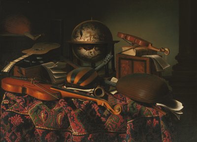 Asetelma soittimien kanssa tekijältä Bartolomeo Bettera
