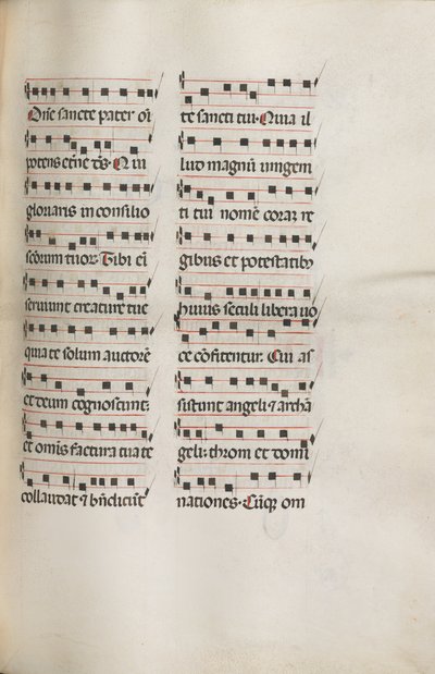 Missale: Fol. 112: sisältää musiikkia osana palmusunnuntain liturgiaa, 1469. tekijältä Bartolomeo Caporali