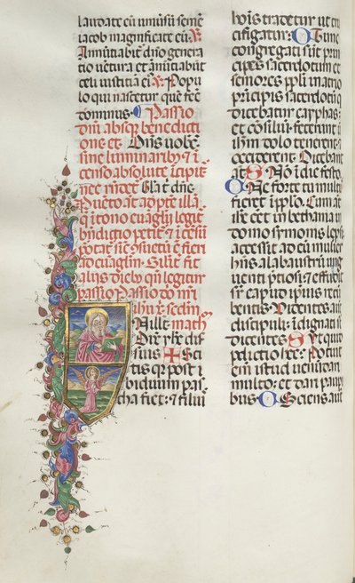 Missale: Fol. 116: Pyhä Matteus enkelin kanssa, 1469. tekijältä Bartolomeo Caporali