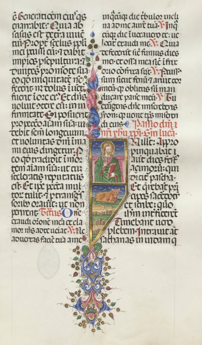Missale: Fol. 131: Pyhä Luukas härän kanssa, 1469. tekijältä Bartolomeo Caporali