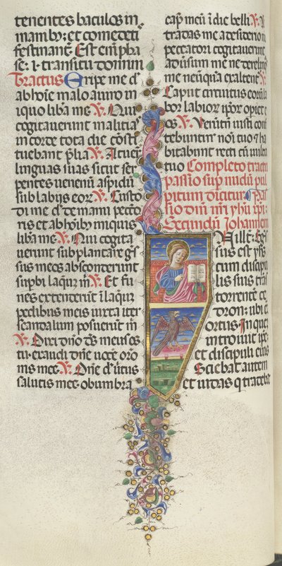 Missale: Fol. 141v: Pyhä Johannes kotkan kanssa, 1469. tekijältä Bartolomeo Caporali