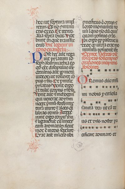 Missale: Fol. 145v: Musiikkia erilaisiin rukouksiin, 1469. tekijältä Bartolomeo Caporali