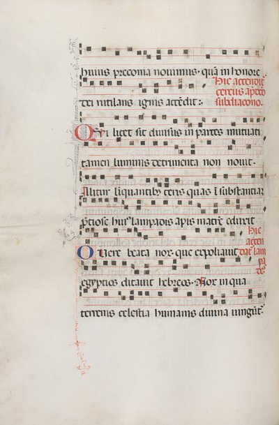 Missale: Fol. 156v: Musiikkia Exultetille, 1469 tekijältä Bartolomeo Caporali