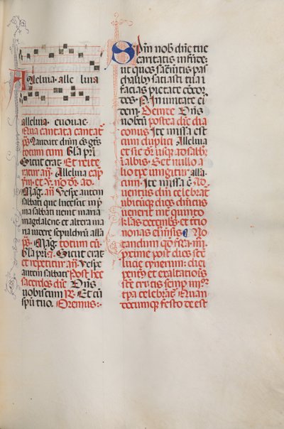 Missale: Fol. 173: Musiikkia Alleluialle jne. pääsiäisen alussa 1469. tekijältä Bartolomeo Caporali