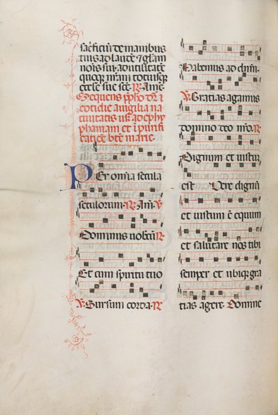 Missale: Fol. 176v: Musiikkia erilaisiin tavallisiin rukouksiin, 1469. tekijältä Bartolomeo Caporali