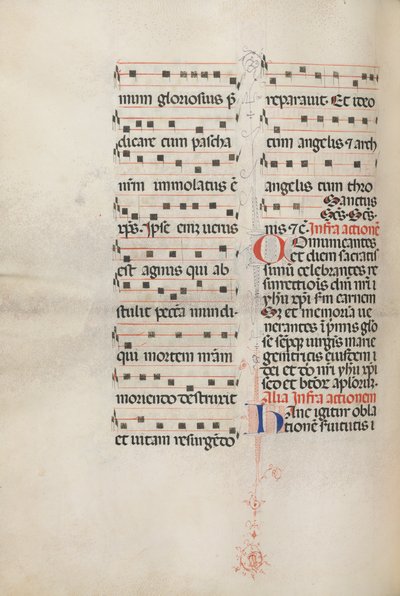 Missale: Fol. 179v: Musiikkia erilaisiin tavallisiin rukouksiin, 1469. tekijältä Bartolomeo Caporali
