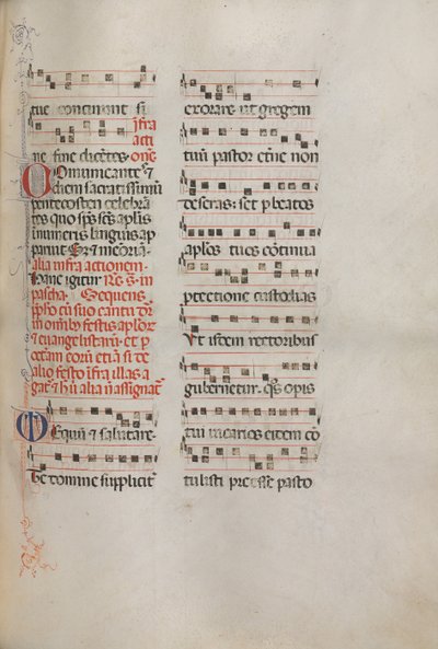 Missale: Fol. 181: Musiikkia erilaisiin tavallisiin rukouksiin, 1469. tekijältä Bartolomeo Caporali