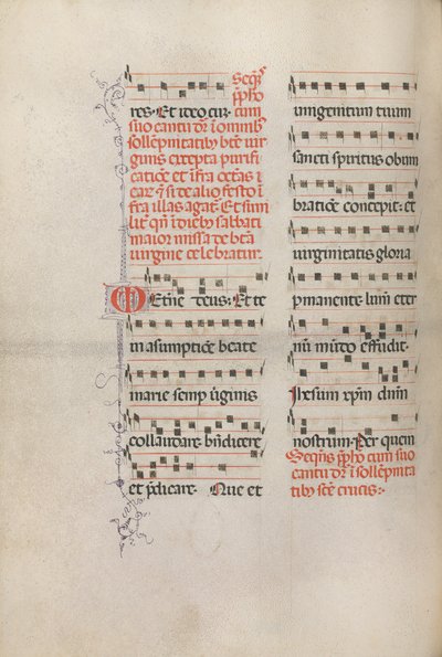 Missale: Fol. 181v: Musiikkia erilaisiin tavallisiin rukouksiin, 1469. tekijältä Bartolomeo Caporali