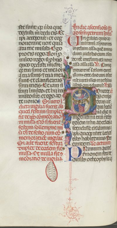 Missale: Fol. 208v: Kristuksen taivaaseenastuminen, 1469. tekijältä Bartolomeo Caporali
