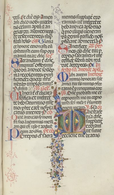 Missale: Fol. 260: Lehdet hedelmillä, 1469 tekijältä Bartolomeo Caporali